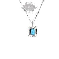 Sterling Silver Blue Cubic Zirconia Necklace 151551