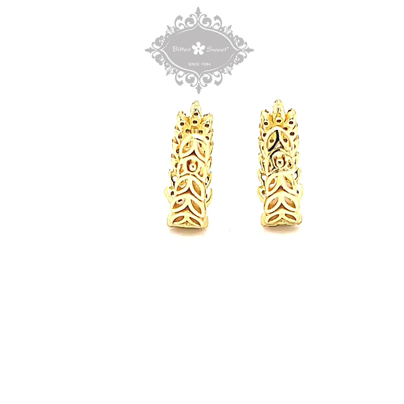 Gold Plated Sterling Silver Cubic Zirconia Huggie Earrings 143292