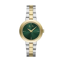 Armani Exchange Crystal Accent Two-Tone Green Dial 154682