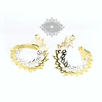 Gold Plated Sterling Silver Yellow Cubic Zirconia Earrings 153413