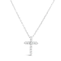Sterling Silver Cross  Cubic Zirconia Necklace155060