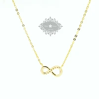 Yellow Gold Plated Sterling Silver Infinity Cubic Zirconia Necklace 153808