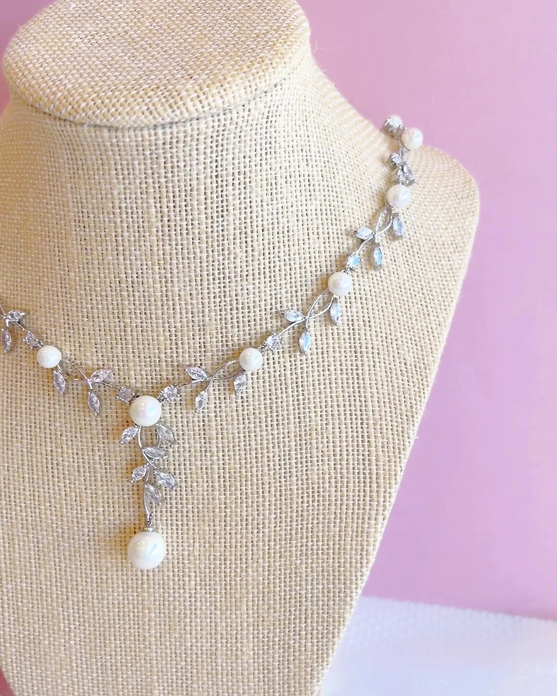 Bridal Pearl Cubic Zirconia Necklace 145917