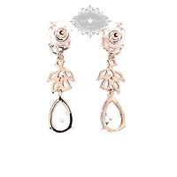 Bridal Rosegold Cubic Zirconia Drop Earrings 145934