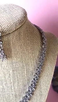 Bridal Silver Cubic Zirconia Necklace & Earrings Set 137438