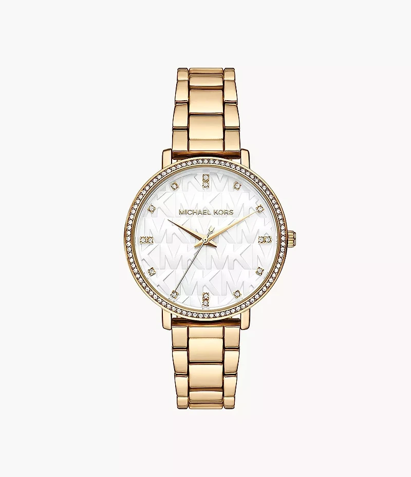 Michael Kors Pyper Three-Hand Gold-Tone Alloy Watch MK4666 154470