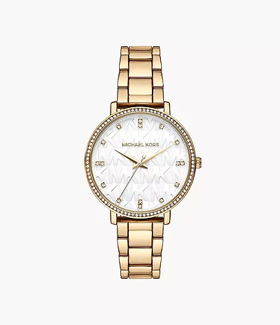 Michael Kors Pyper Three-Hand Gold-Tone Alloy Watch MK4666 154470