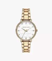Michael Kors Pyper Three-Hand Gold-Tone Alloy Watch MK4666 154470