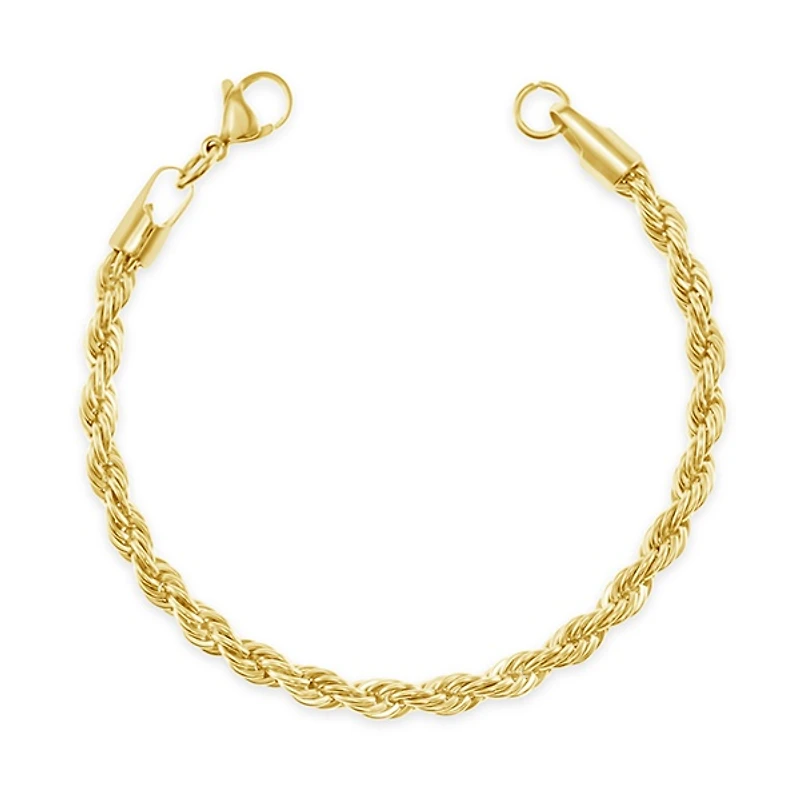 Stainless Steel Gold 5mm Rope Bracelet 148745