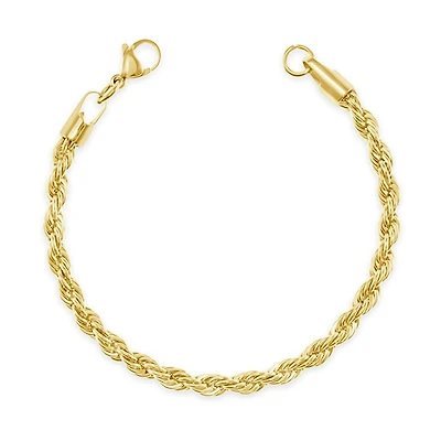 Stainless Steel Gold 5mm Rope Bracelet 148745