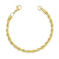 Stainless Steel Gold 5mm Rope Bracelet 148745