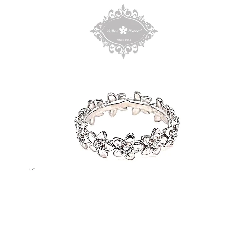 Sterling Silver Cubic Zirconia Flower Ring 151153