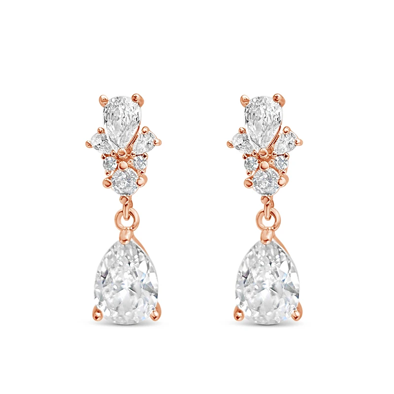 Bridal  Rose Gold  Cubic Zirconia Earrings 155172