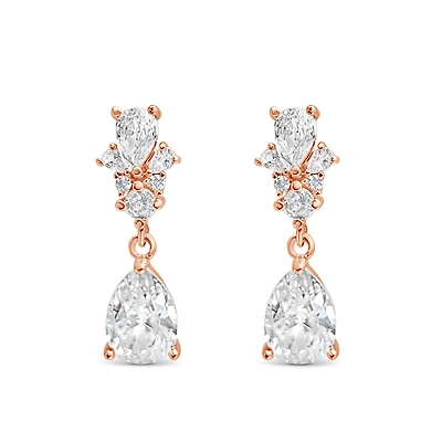Bridal  Rose Gold  Cubic Zirconia Earrings 155172
