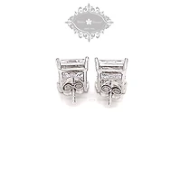 Sterling Silver Cubic Zirconia Princess Cut 7mm Studs 118049