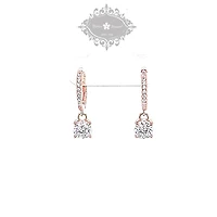 Rosegold Plated Sterling Silver Cubic Zirconia Hoop Earrings 151249