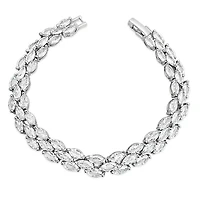 Bridal Silver  Cubic Zirconia Marquise   Bracelet 155189