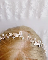Bridal Leaf Wire Rose Gold Hair Vine 152421