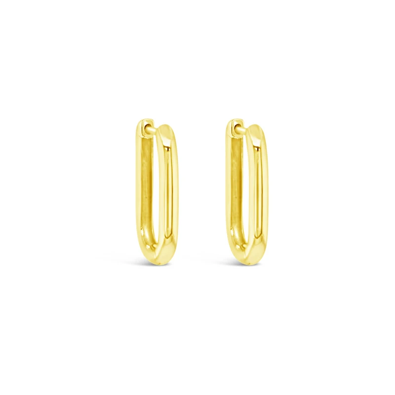 Gold Plated Sterling Silver Plain U shape Huggies 154838