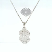 Sterling Silver Cubic Zirconia  $ Pendent  Necklace 155134
