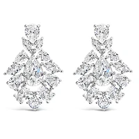 Bridal  Silver Tear Drop Jewel Cubic Zirconia Earrings 155177