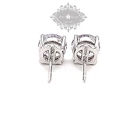 Sterling Silver Cubic Zirconia 8 Hearts 8 Arrows 9mm Studs 118061