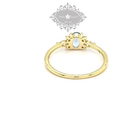Gold Plated Sterling Silver Blue Cubic Zirconia Ring