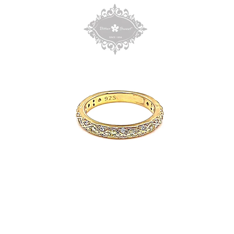 Gold Plated Sterling Silver Cubic Zirconia Ring