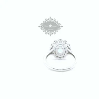 Sterling Silver Mint Oval Cubic Zirconia Ring 153391