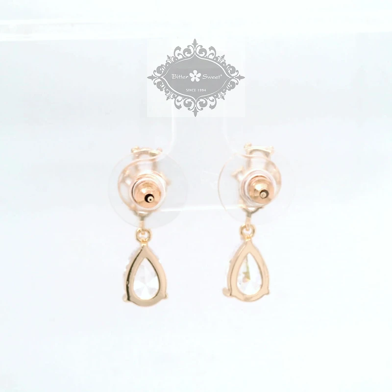 Bridal  Rose Gold  Cubic Zirconia Earrings 155172