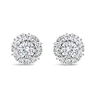 Sterling Silver  Round Cubic Zirconia Earrings 155045