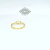 Gold Plated Sterling Silver Rec Cubic Zirconia Ring 154904