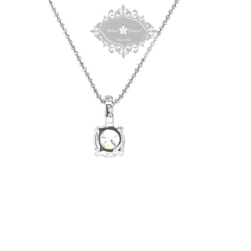 Sterling Silver Round Cubic Zirconia Necklace 147701