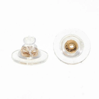 Yellow Gold Plated Sterling Silver Silicone earrings backing 143568