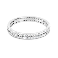 Sterling Silver Ring Pave Cubic Zirconia 2 Lines 154938