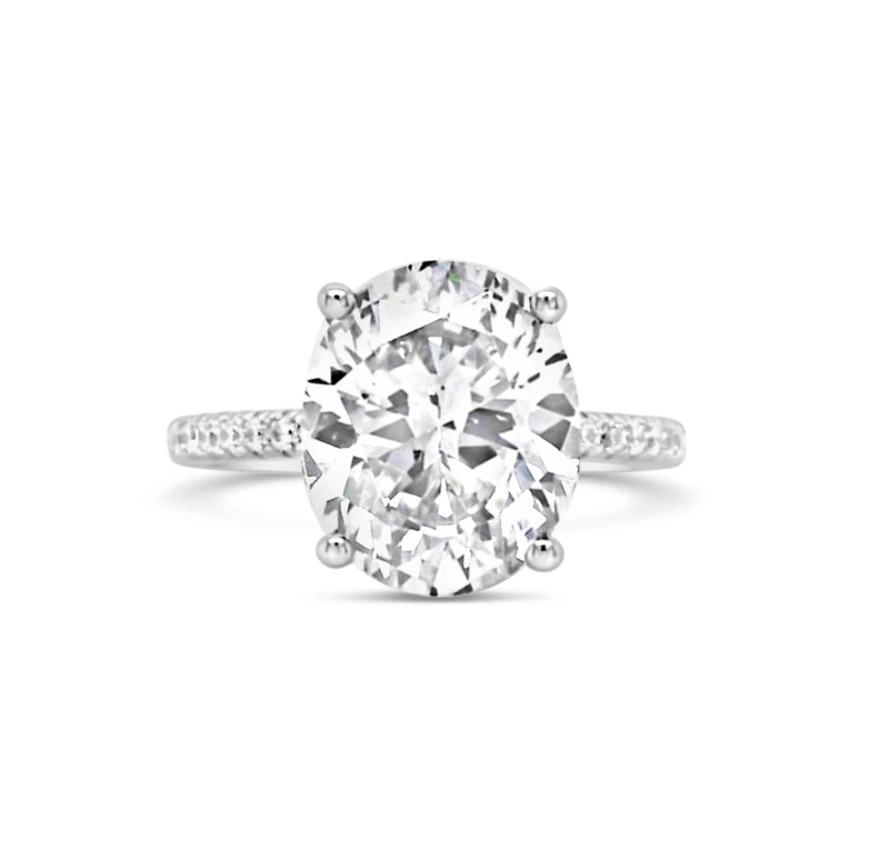 Sterling Silver Oval Cubic Zirconia Ring 155499
