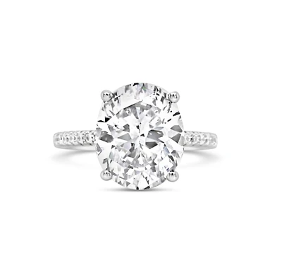 Sterling Silver Oval Cubic Zirconia Ring 155499