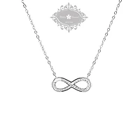 Sterling Silver Cubic Zirconia Infinity Necklace 150513