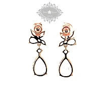 Rose Gold Cubic Zirconia Tear Drop Earrings 137417