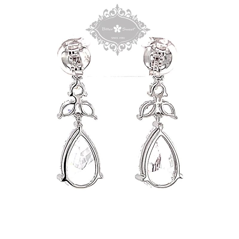 Sterling Silver Cubic Zirconia Tear Drop Earrings
