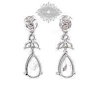 Sterling Silver Cubic Zirconia Tear Drop Earrings