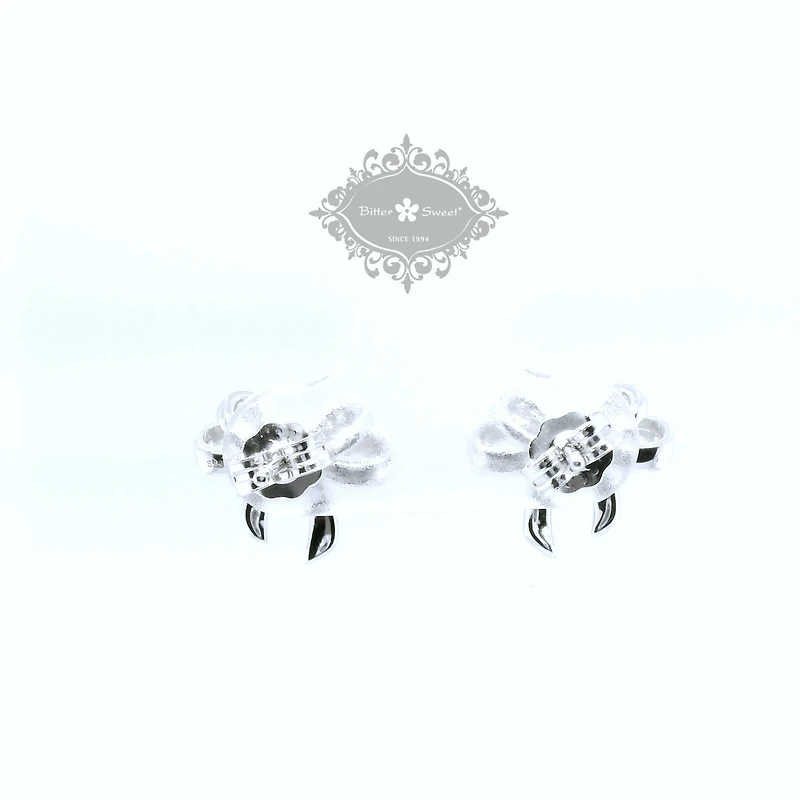 Sterling Silver Bow Cubic Zirconia Earrings 153081