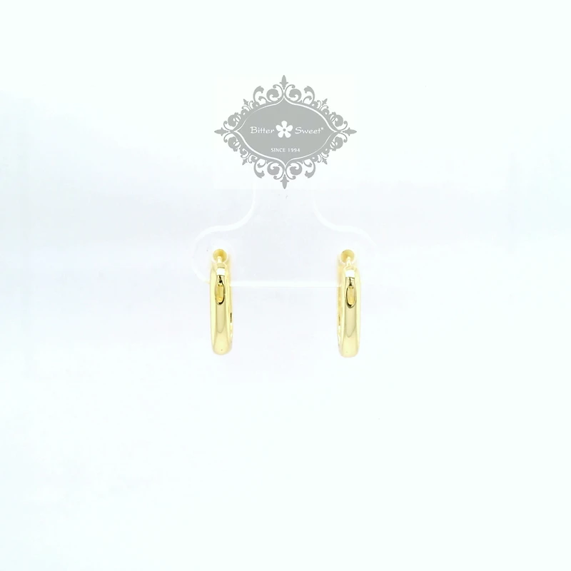 Gold Plated Sterling Silver Pave Cubic Zirconia U shape Huggies 154828