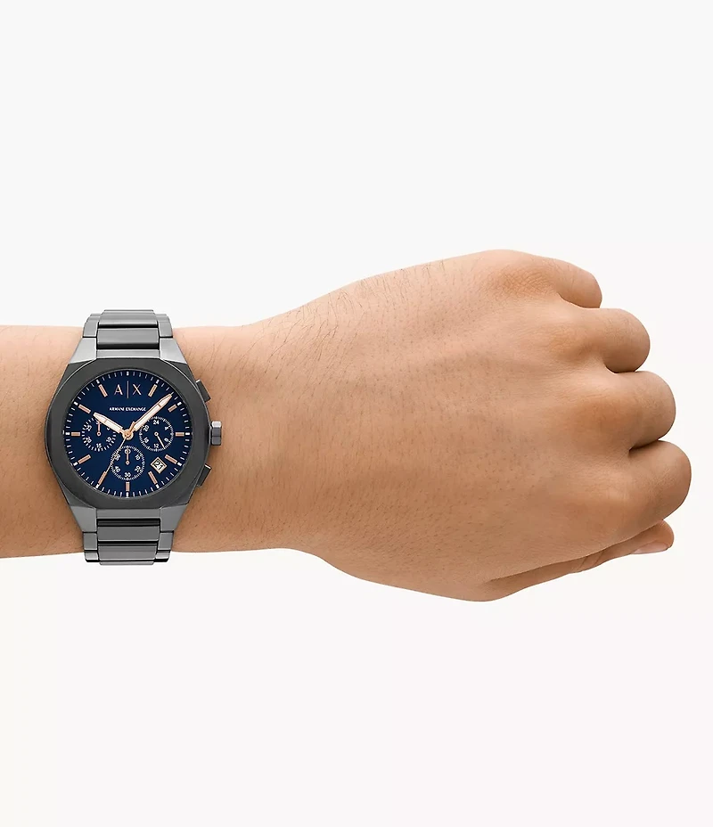 Armani Exchange Chronograph Gunmetal Stainless Steel Watch AX4182 154685