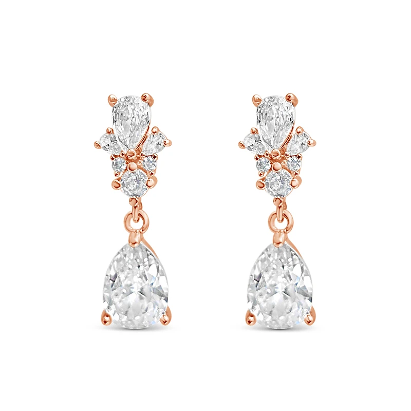 Bridal  Rose Gold  Cubic Zirconia Earrings 155172