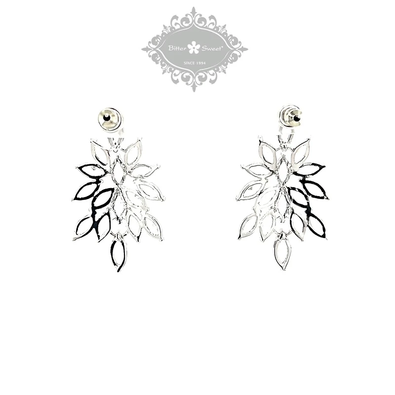 Bridal Silver Cubic Zirconia Drop Earrings 143589