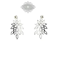 Bridal Silver Cubic Zirconia Drop Earrings 143589