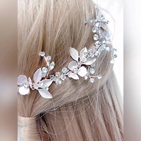 Bridal Rosegold Leaf Hair Vine 142066
