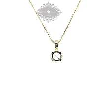 Gold Plated Sterling Silver Round Cubic Zirconia Necklace 147702