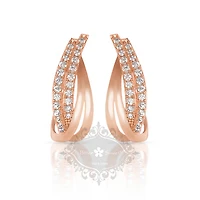Rose Gold Plated Sterling Silver Cubic Zirconia Earrings